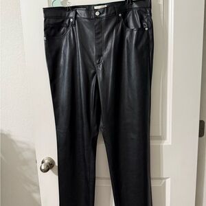 Universal Thread Black Faux Leather Straight Leg Pants